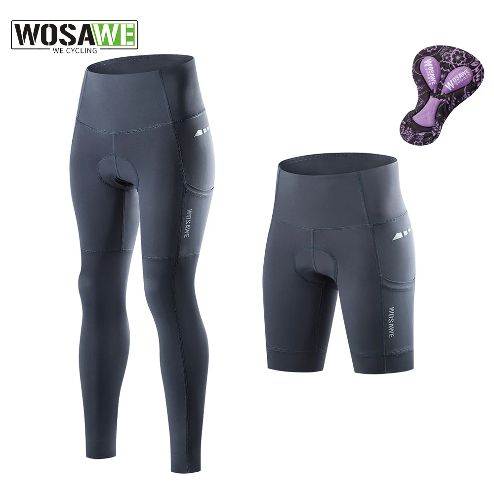 WOSAWE Cycling Pants Women Cycling Shorts Summer Riding Mountain Bike Trousers Road Bicycle Padded Breathable Bike Long Pants