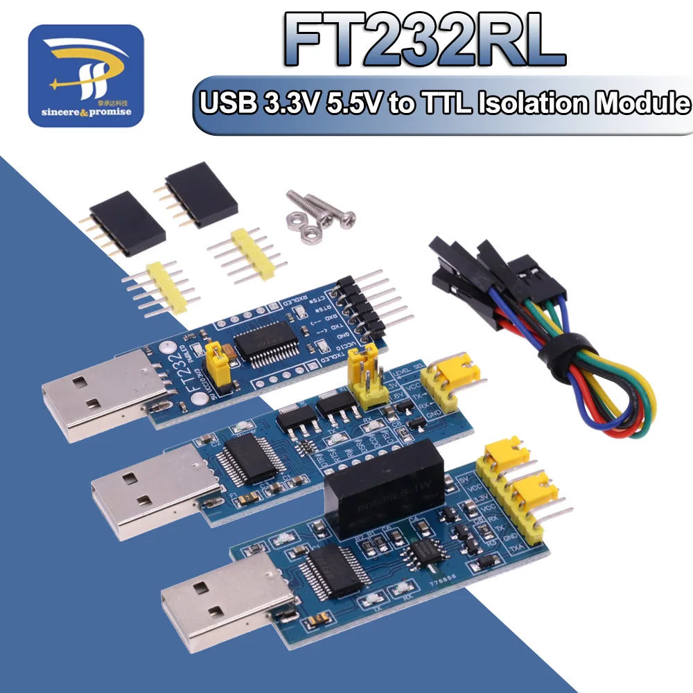 ADUM3201 FT232 Photoelectric Isolation Serial Port Module USB 3.3V 5.5V to TTL Adapter Isolation FT232RL FTDI