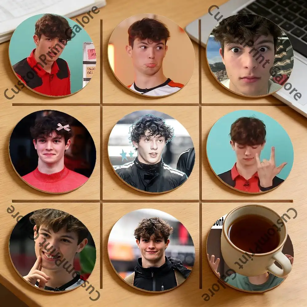 

O-Oliver 87 B-BearmanS Round Pine Coasters Durable Reusable Beautiful Home Decor Non-Slip Water-Resistant