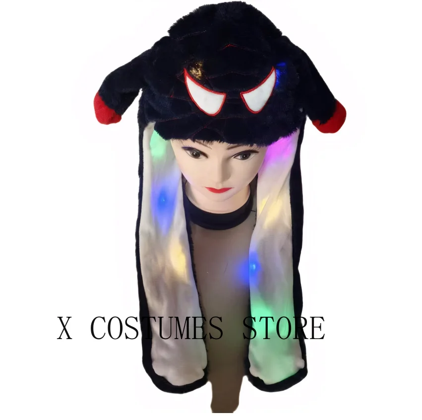 Cappello a punto con orecchie mobili Punto incandescente Ricamo Artiglio Kuromi Cappello da demone Bambini adulti Party Dress Up Cartoon Cosplay ﻿