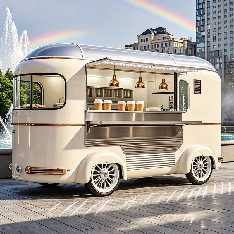 Mobile Kitchen Exporting Dining Car Overseas Standard Mobile Kitchen Car Fit Cross Border Food Cart Trade