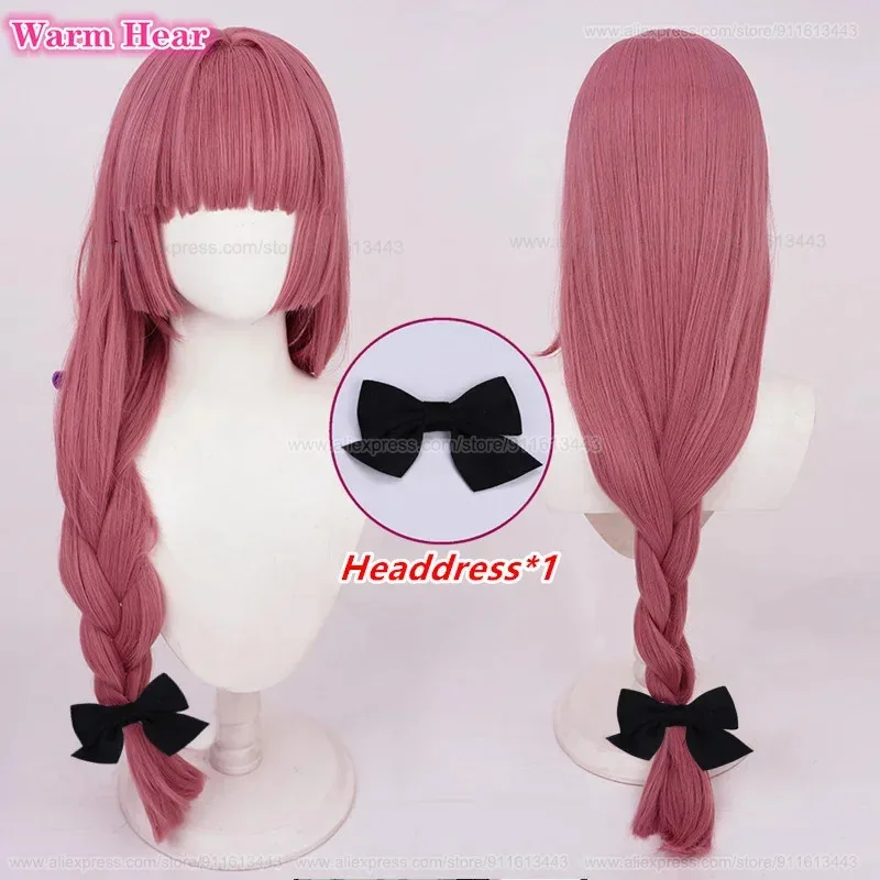 

Hiroi Kikuri Synthetic 70cm Long Rose Pink Braid Cosplay Anime Heat Resistant Hair Halloween Party Wigs + Wig Cap gkl/6