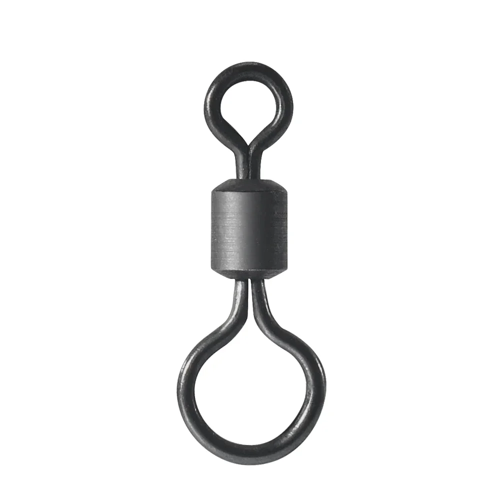 DNDYUJU 100pcs Carp Fishing Swivel Big Eye Rolling Swivels Matt Black Carp Quick Change Connector Fishing Hooks Lure Accessories