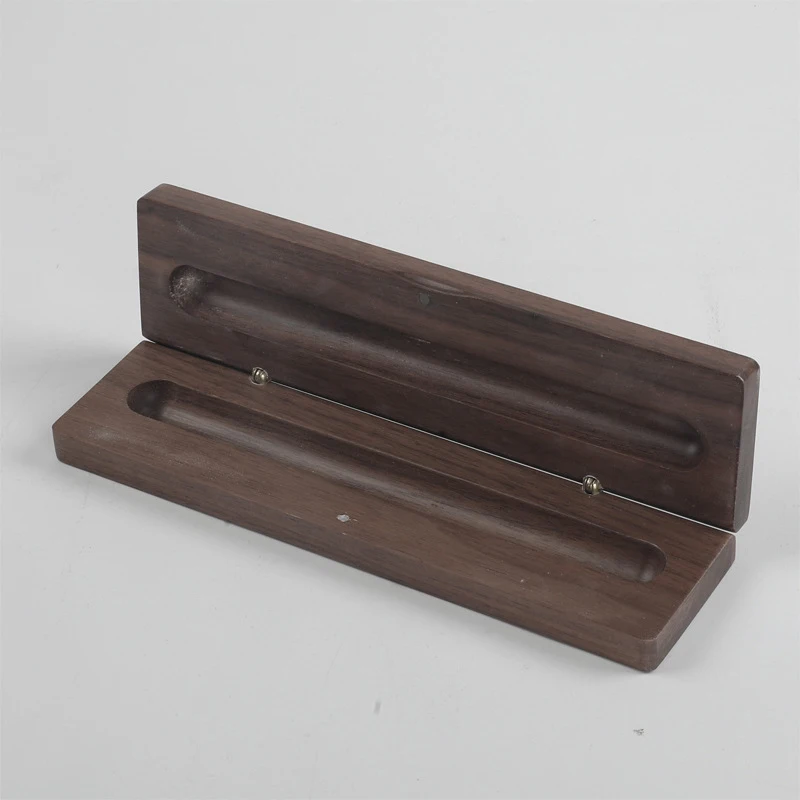 5Pcs Natural Wooden Pen Box Walnut Wood Pencilcase Storage Box For One Pen Office School Supplies Gift