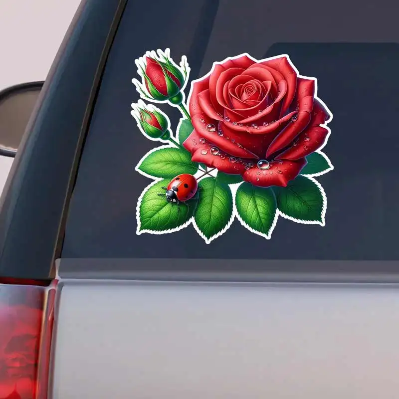 Beautiful Rose Car Sticker Vinyl Decal Waterproof Rear Window Motorcycle Camper Bumper Truck Laptop Decoration SH1298