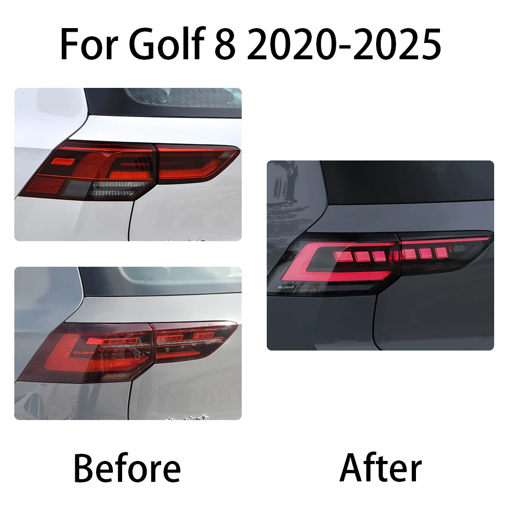 Car Tail Lamp for Golf 8 Tail Lights 2020-2024 Mk8 Rear Stop Drl Brake Auto Accessories Plug and Play 4Pcs