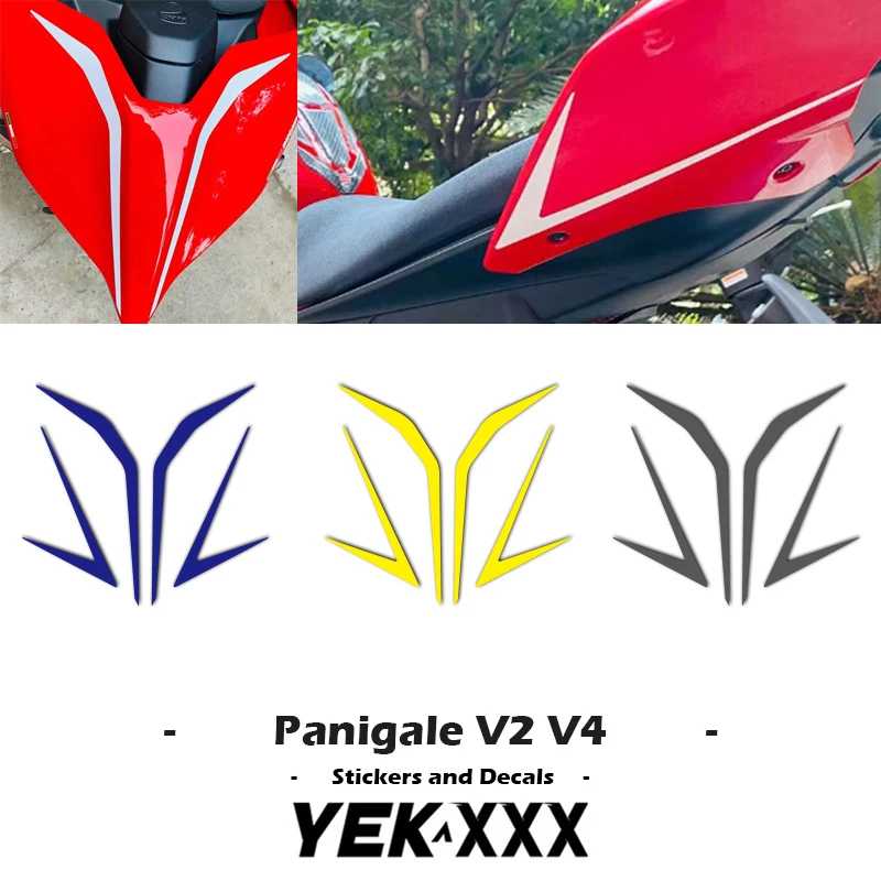 For Ducati Panigale Streetfighter V4 V2 V4R V4S V4SP Fairing Shell Rear Tail Sticker Decal Lines Reflective Metal