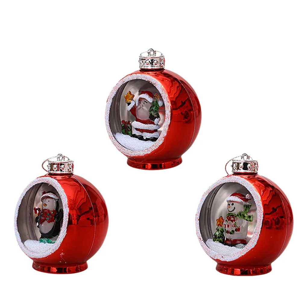 

3Pcs Christmas Hanging Ball Lamps Hollow Pendant Lights Creative Tree Ornaments Festival Party Decoration Hanging Lights