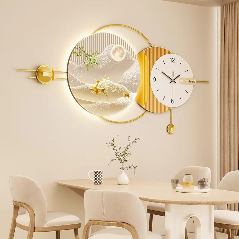Light Decoration Wall Clock Design Fashion Unique Living Room Wall Clock Luxury Modern Bedroom Reloj Pared Home Decor Items