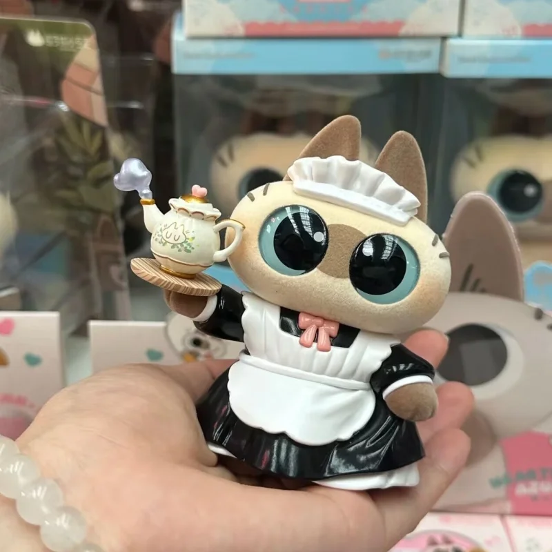 

Azukisan Siamese Cat Bean Paste Restaurant Maid Cat Anime Figure Pvc Collection Model Statue Toy Children'S Kawaii toy Gift
