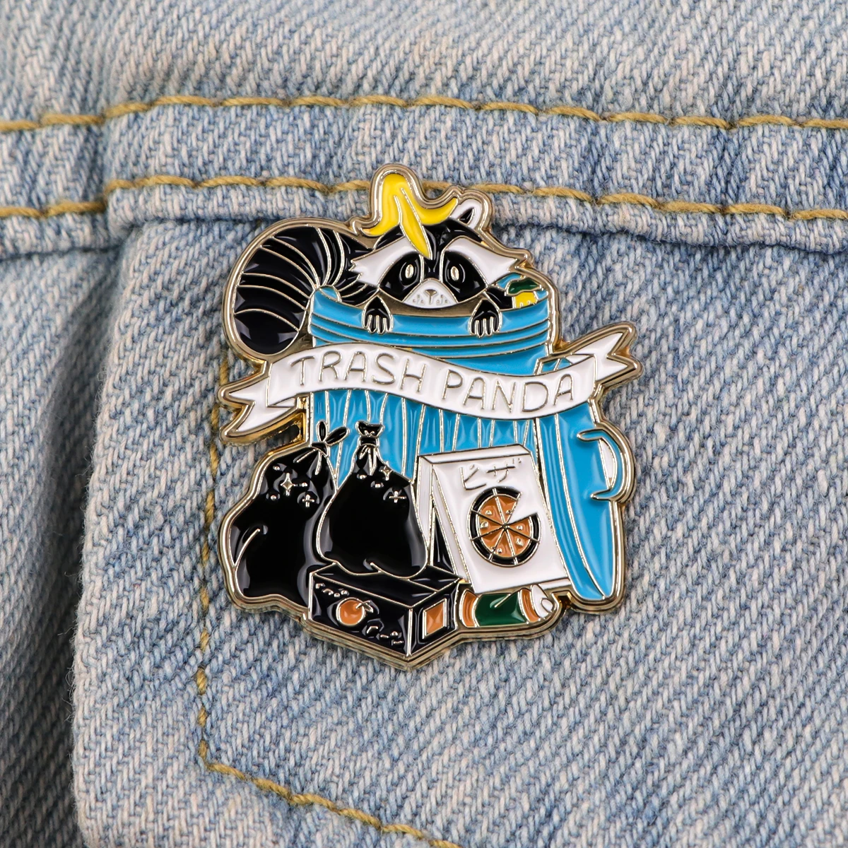 Raccoon Enamel Pins Cartoon Trash Panda Brooch Clothes Backpack Lapel Badges Fashion Jewelry Accessories For Kids Friends Gifts