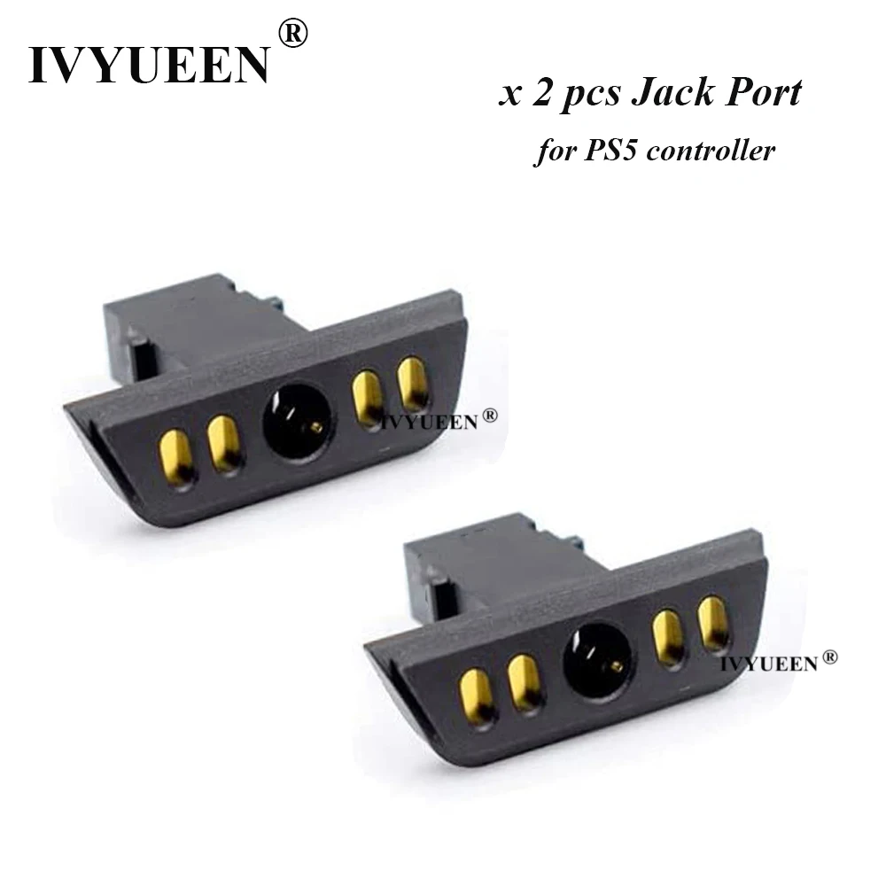 IVYUEEN 2 PCS สำหรับ DualSense 5 PS5ปลั๊กหูฟังพอร์ตหูฟังแจ็ค Connector ชาร์จแท่นชาร์จพอร์ตซ่อมส่วน