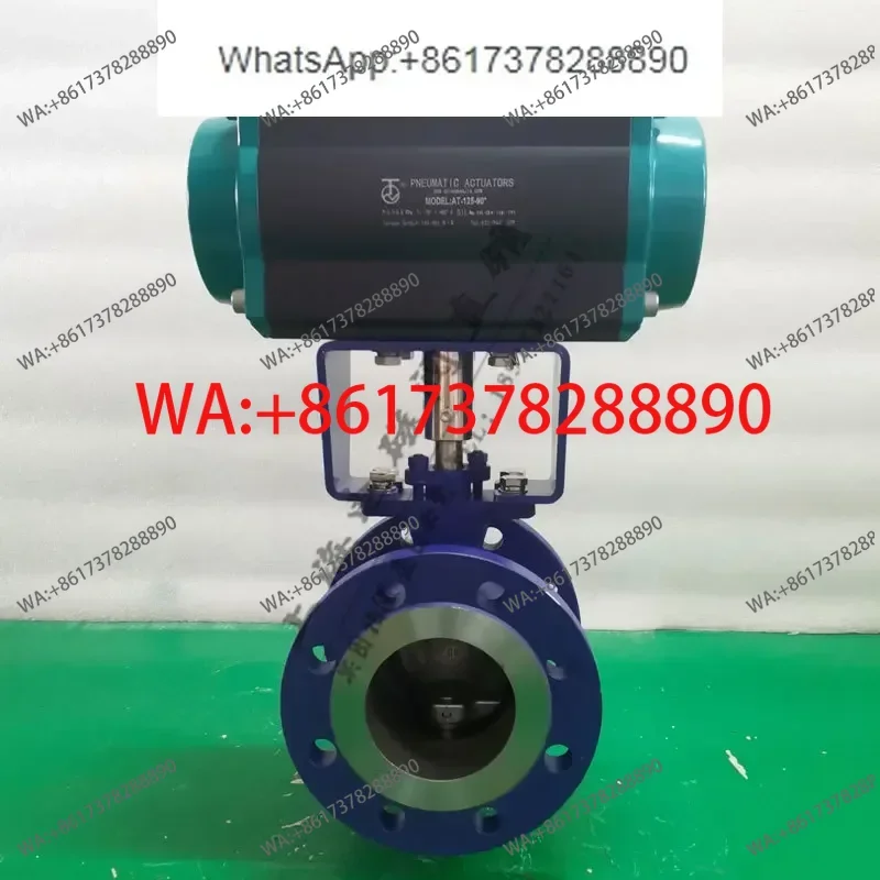 Pneumatic V-shaped ball cast steel, pulp powder, particle wear-resistant and explosion-proof cut-off regulating valve VQ647H