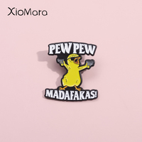 Pew Pew Madafakas! Cute Chicken Enamel Pins Cool Killer Little Chicken Sunglasses Brooches Lapel Badges Animal Jewelry Gift