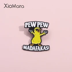 Pew Pew Madafakas! Cute Chicken Enamel Pins Cool Killer Little Chicken Sunglasses Brooches Lapel Badges Animal Jewelry Gift