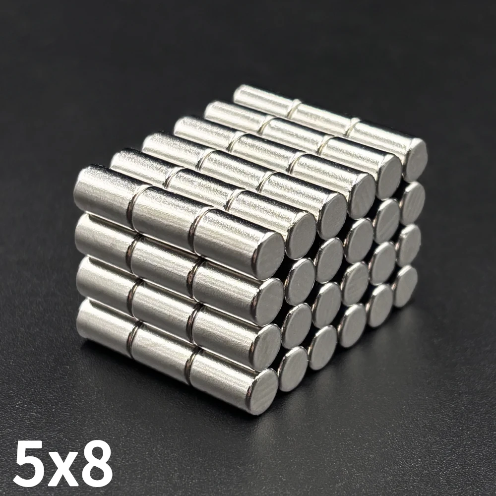 20 Pcs Small Round Magnet 5x8 Neodymium Magnet N35 5mm X 8mm Permanent NdFeB Super Strong Powerful Magnets Imans5*8