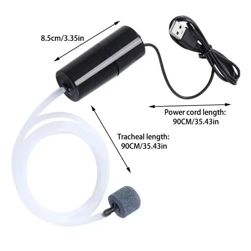 Aquarium Oxygen Air Pump USB Small Oxygenator for Fish Tank Silent Air Compressor Mini Aerator Portable Fish Tank Accessories