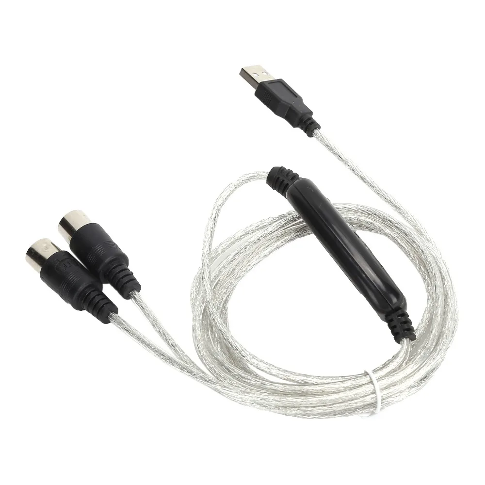 2-метровый MIDI-кабель с индикатором ввода/вывода, подключение Plug and Play, кабель MIDI-USB, не требует драйверов для XP / VISTA / OS X / Windows 7