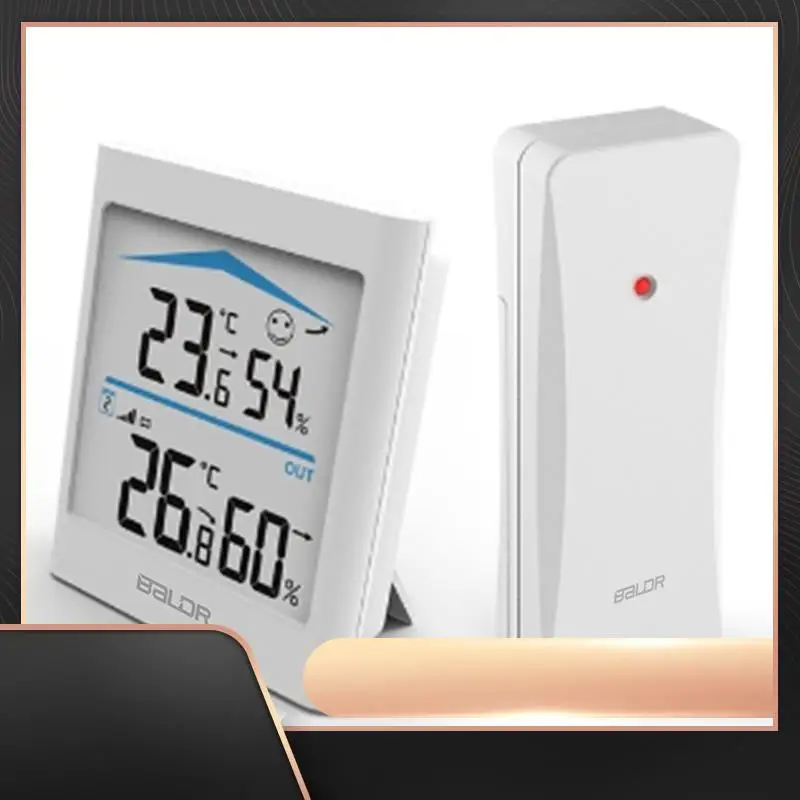 

Baldr 1 шт. цифровая ЖК-метеостанция беспроводной пульт дистанционного управления термометр движения (белый)-N34R