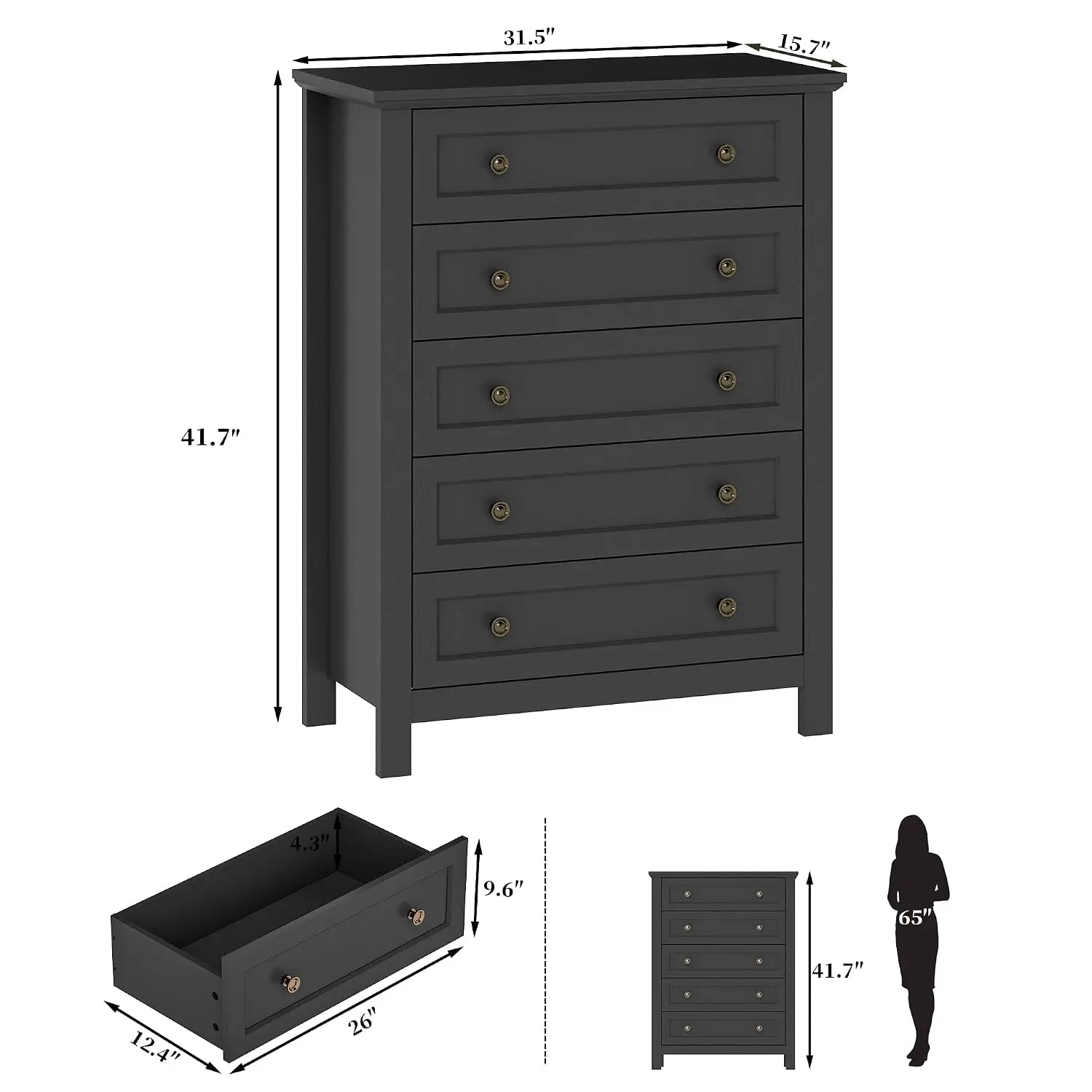 4-Piece Farmhouse Bedroom Furniture Set 3