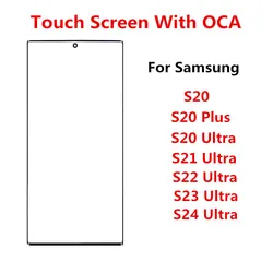 Touch Screen For Samsung Galaxy S24 Ultra S23 S22 S21 S20 Plus 5G Out Glass LCD Front Panel Lens With OCA