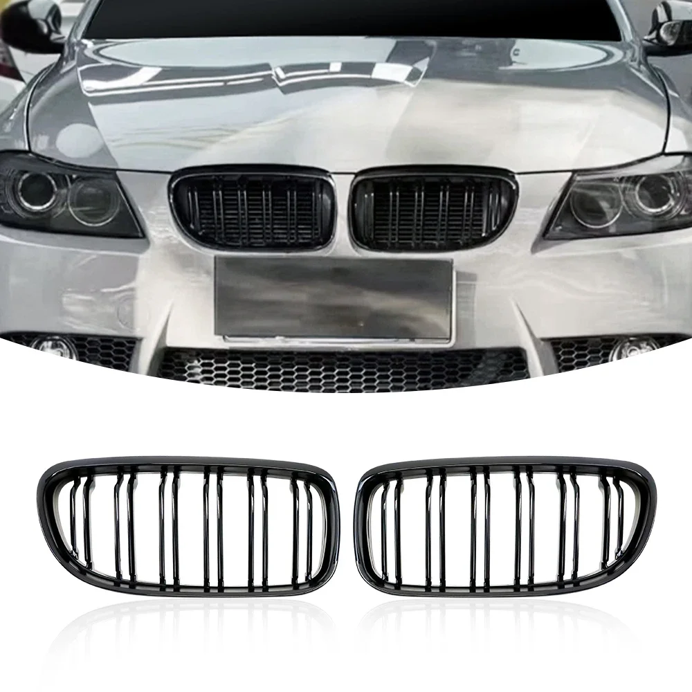 

Car Front Kidney Grille Dual Slat Grille For Bmw E90 E91 3 Serie 323i 328i 335i 330i 325i 2pcs Styling Decorative Accessories