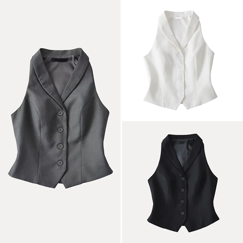 

Облегающий костюм, жилет, новинка лета 2024, модный женский костюм для поездок на работу, полиэфирное волокно, 00% застежка на одной пуговице, обычная длина