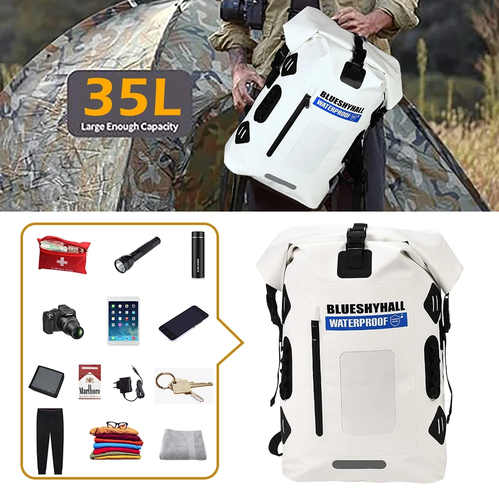 

35L 500D Waterproof Backpack Tactical Sports Kayak Camping Motorcycle Trekking Hiking Floating Dry Backpack Bag