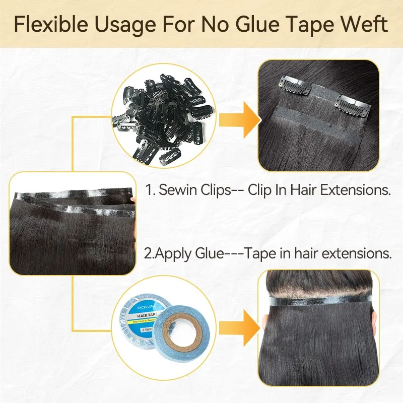 ロングPUウェフト焼きストレートテープエクステ人毛ロングテープウェフトライト焼きウェフトヘアバンドル12〜30インチ