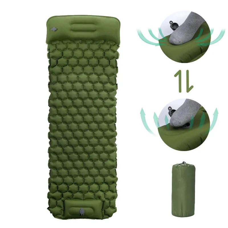 

Self-inflating Mattress Attached Pillow Lightweight Folding Air Bed Camping & Hiking & Picnic Mat
