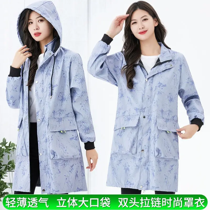 2026New Spring Autumn Thin Work Clothes Coat Female Smock Men's and Women's Kitchen Korean Apron Waterproof Jacket ProtectiveTop