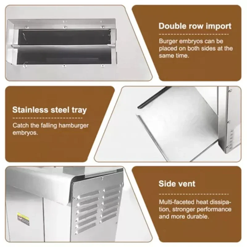 2026 Hot Selling Vertical Contact Conveyor Bun Toaster Adjustable Thermostat Control Restaurant Commercial Stainless Steel