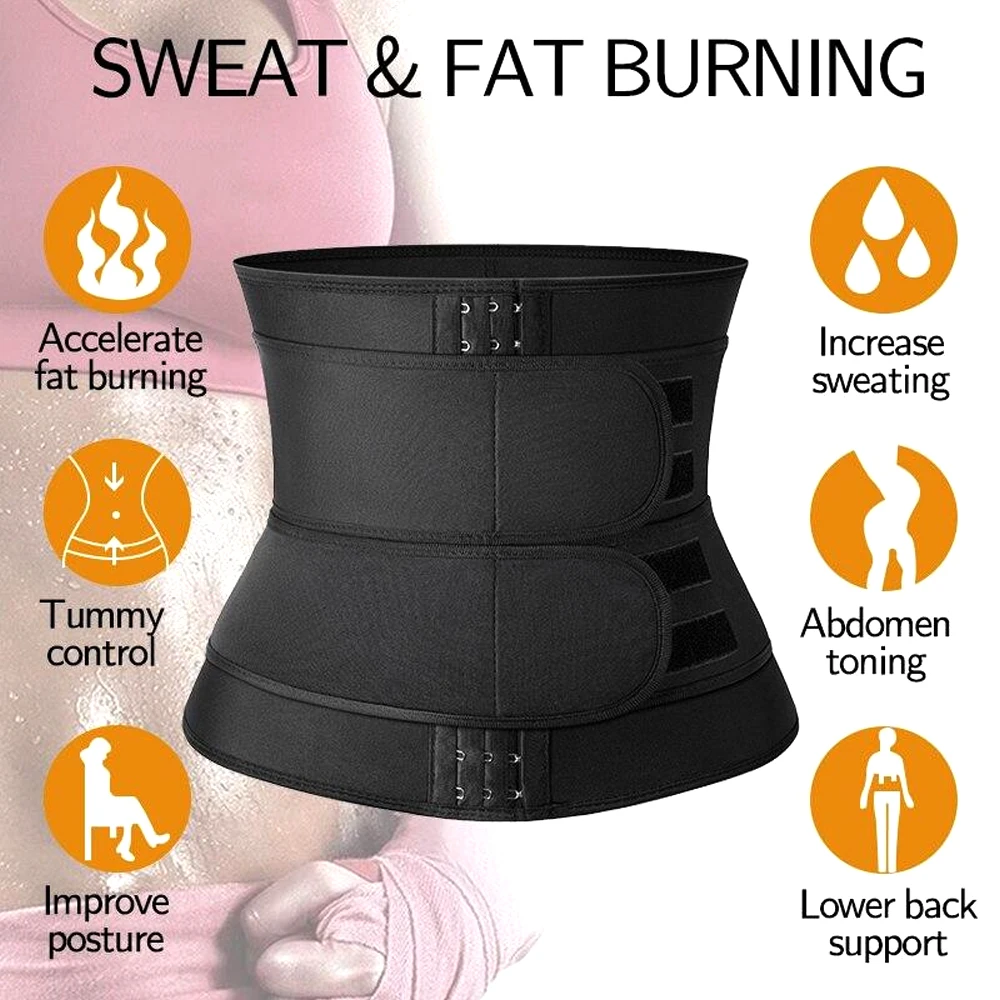 BOTQTOW 1PC Waist Trainer for Men Women Sauna Sweat Waist Trimmer Stomach Wrap Workout Belly Fat Band