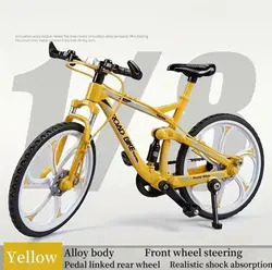 Modelo 1:8 de bicicleta de aleación fundida a presión, minibicicleta de dedo de montaña con absorción de golpes, simulación de Metal, colección de regalos, juguetes para niños