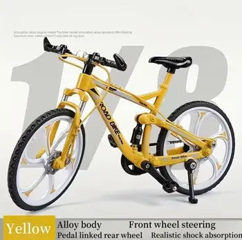 1:8 Modello in lega di bicicletta pressofusa ammortizzante Mountain Finger Mini bici simulazione bicicletta in metallo collezione regali ragazzi giocattoli