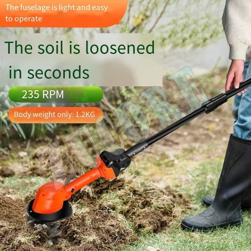 New Lithium Electric Ripper Small Household Electric Hoe Garden Bonsai Weeding Wireless Micro-Cultivator Agricultural Tools 025