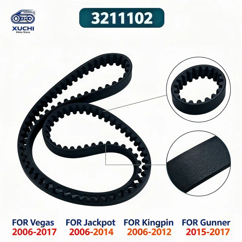 Motorcycle Drive Belt OEM 3211102 Fit Vegas 2006‑2017, Jackpot 2006‑2014, Kingpin 2006‑2012, Gunner 2015‑2017 Transmission Repla