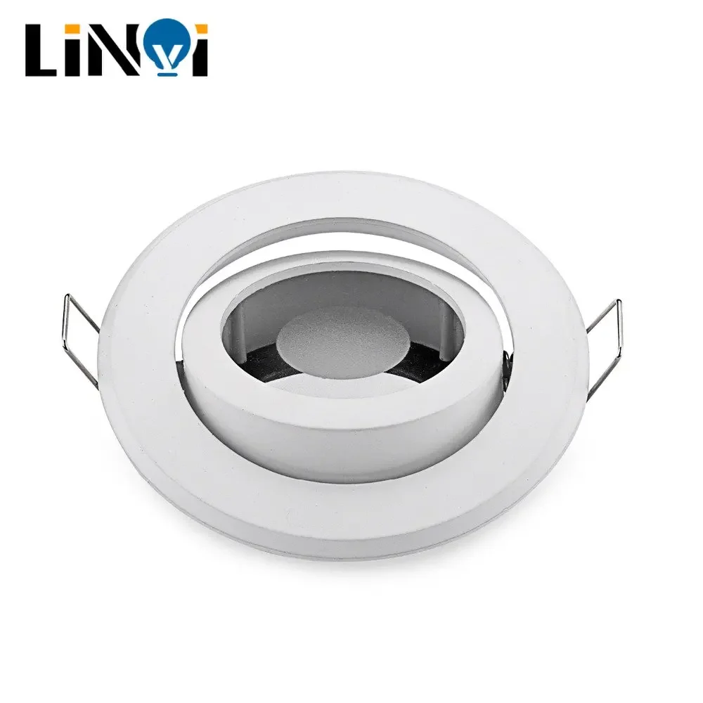 

Round/Square LED Spotlight Lamp Holder for GU10/MR16/GU5.3 Bulbs White/Nickel Ceiling Light Bracket Fitting Aluminum Alloy