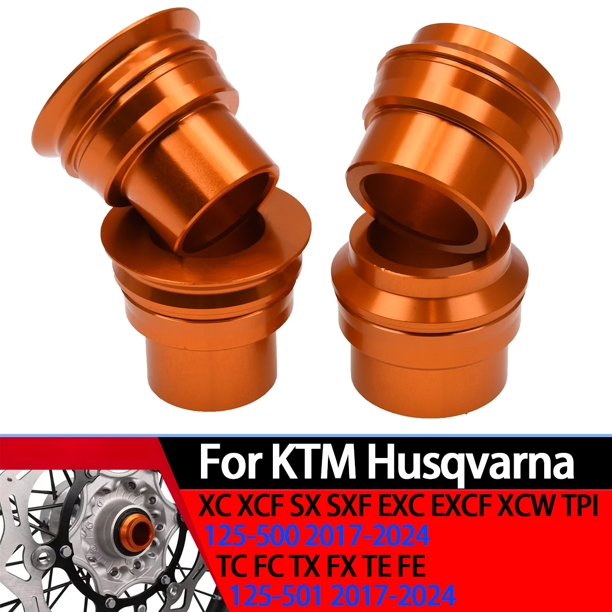 

CNC Front Rear Wheel Axle Hub Spacer For KTM EXC EXC-F EXC-W XC-W SMR SX SX-F XC-F TE FE EC 125-530 Enduro Dirt Bike 2003-2023