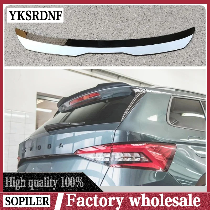 For Skoda Kodiaq Mk1 Sportline 2016- / RS 2019- Car Rear Roof Spoiler Wing Rear Trunk Roof Spoiler Cap Car Tail Wing Decoration