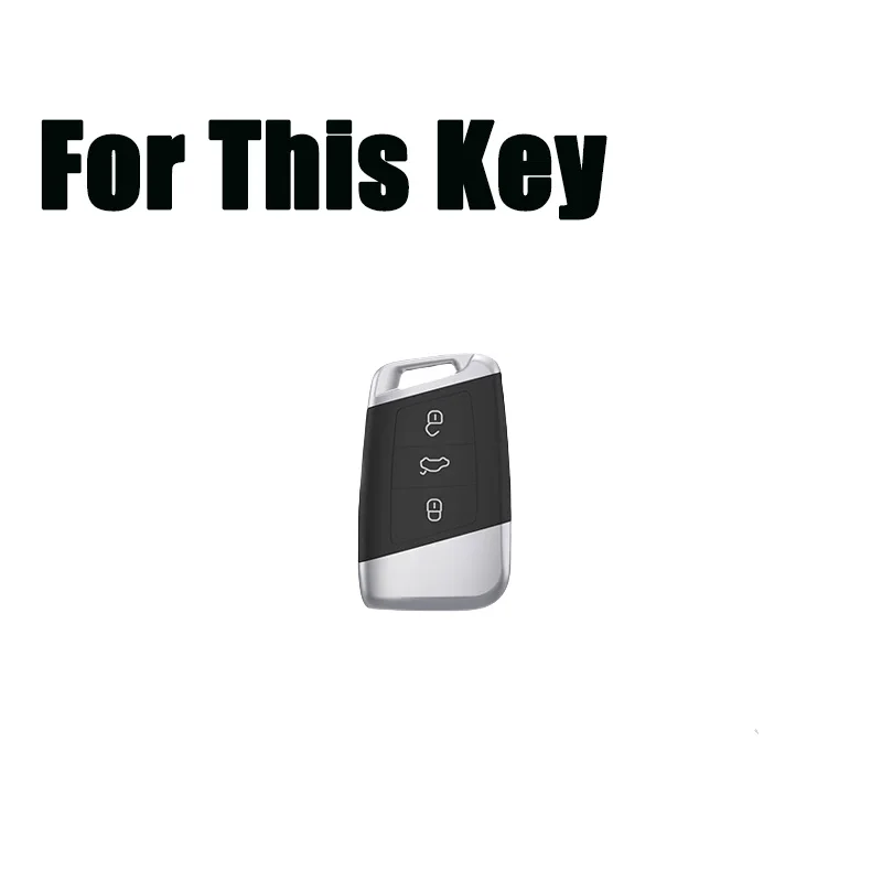 Zinc Alloy Silicone Car Smart Remote Key Fob Case Cover Holder Bag With Keychain For VW Passat B8 Arteon Atlas Jetta Teramont