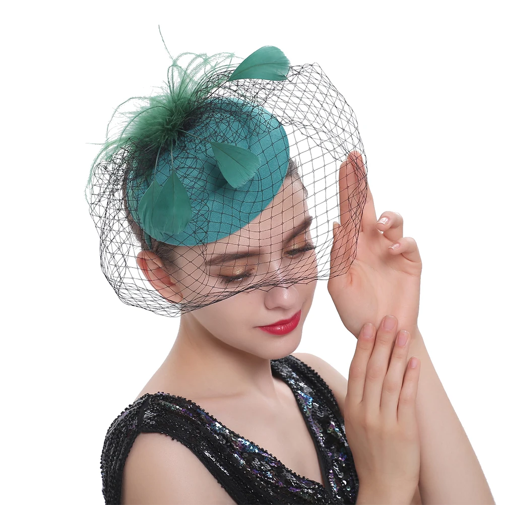 

Elegant Mesh Headband Fascinator Hats for Women Eye Catching Tea Party Prom Banquet Wedding Accessories Dressy Hair Wear