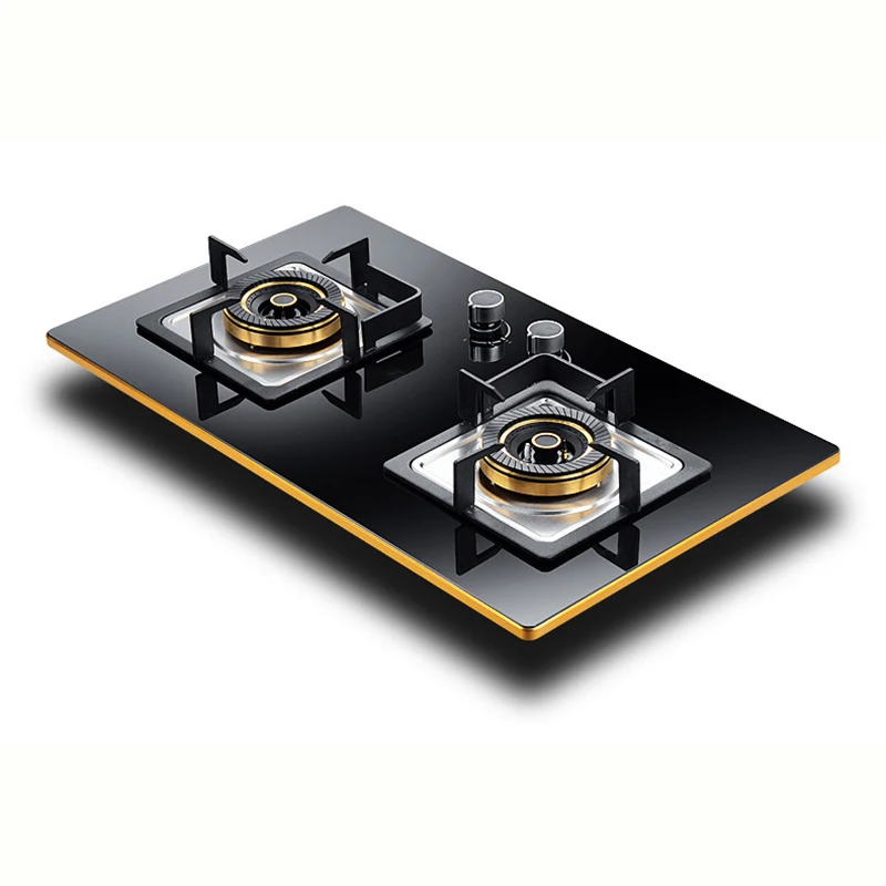 가정용 가스 쿡탑 스토브 에너지 절약형 가스 스토브 더블 버너 가스로 강화 유리 가스 스토브 쿠커