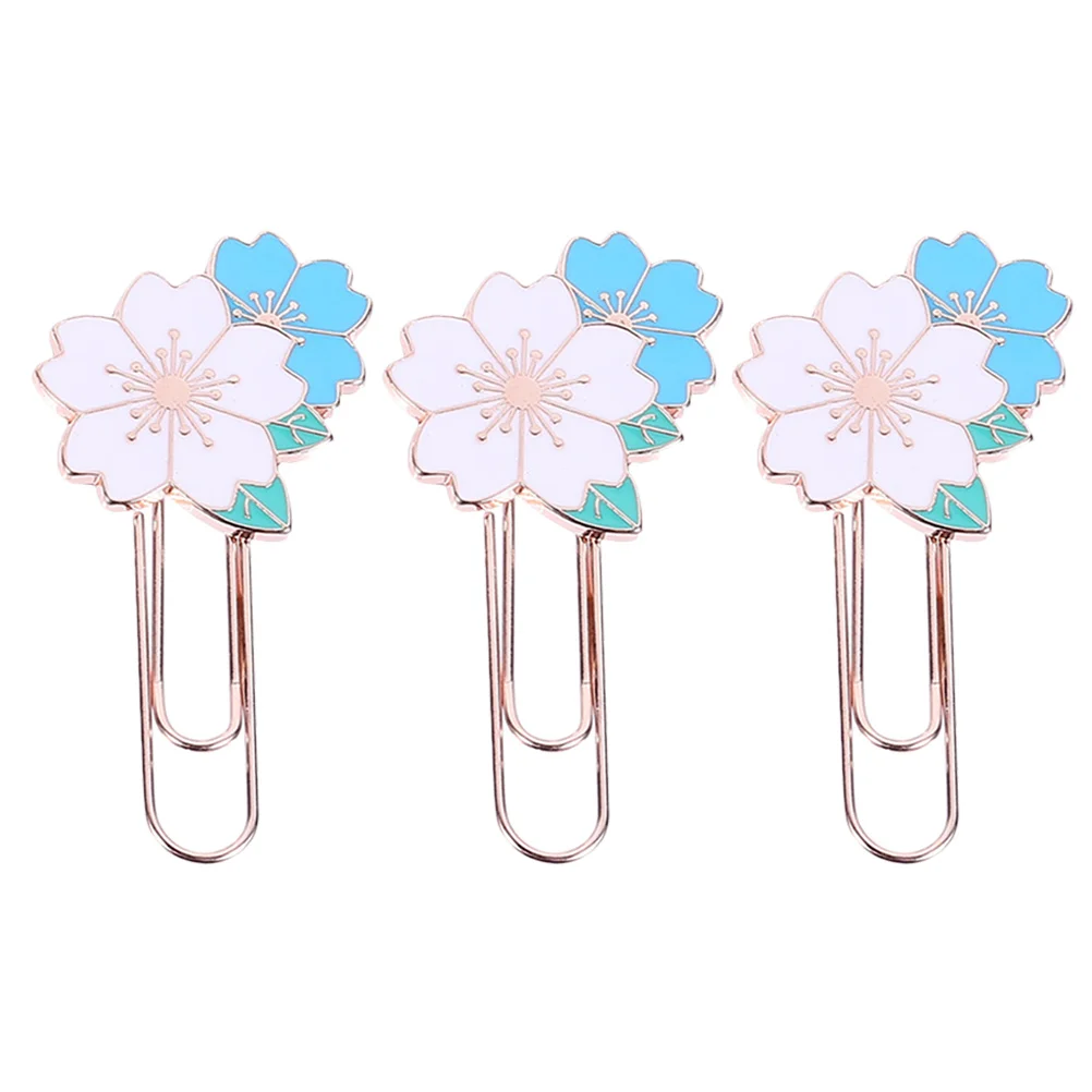 

3pcs Shaped Metal Paper Clips Premium Zinc Alloy Decorative Bookmarks For Office School Stationery Supplies Page Marker
