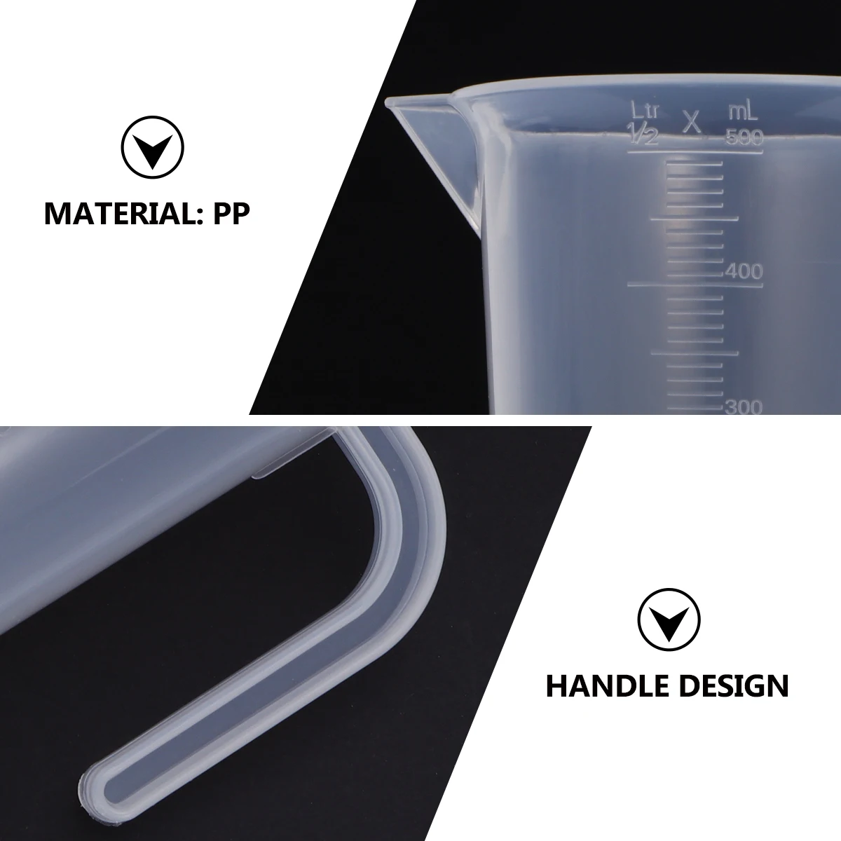 

4Pcs Plastic Measuring Cup Kitchen Tools Transparent Jug Glass Lid Oil 2t Large Food Grade PP Material V Shaped Leak ifice
