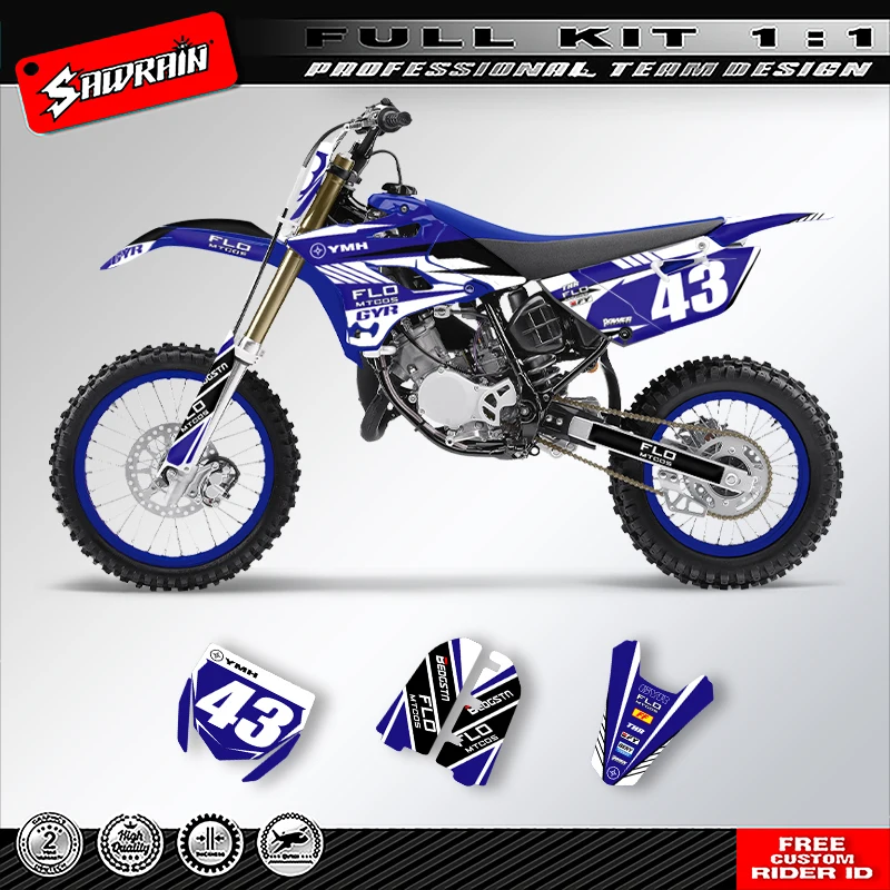 Kit de decalques gráficos Sawrain Racing para Yamaha YZ85 2015-2021 005