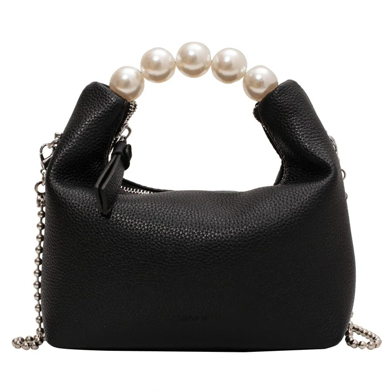 Pearl Fashion Handbag New Fashion Versatile Chain Crossbody Bag Texture Bag For Women Solid Color Small Satchels Bag