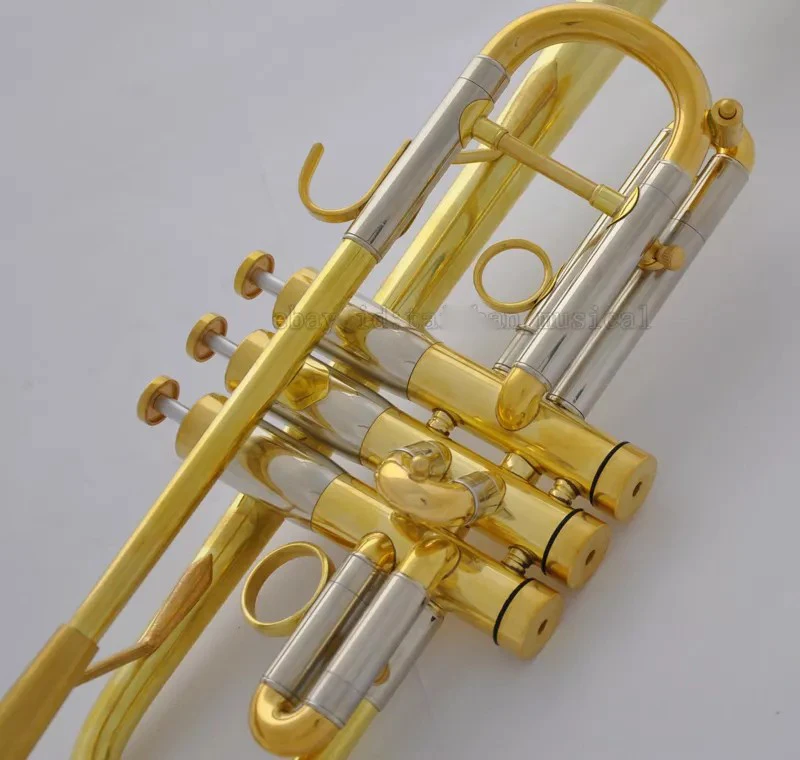 Professional Heavy C key Trumpet horn Gold Finish Monel Valves 5