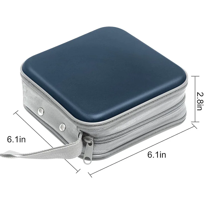 CD Case 40 Capacity Hard Plastic DVD Case Portable Zipper CD Case Holder Large Storage Disc Wallet Bag for Car Home Travel