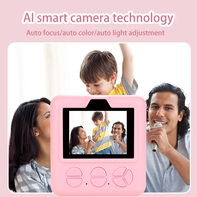 2025 Neue Instant-Druck-Kamera, Dinosaurier-Optik, mit mehreren Funktionen, Fotografieren, Spielen, einschließlich 32 GB Speicherkarte